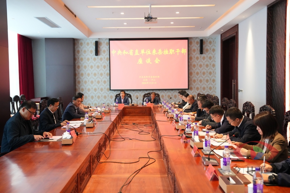 中央和省直单位来岳挂职干部座谈会在我县召开